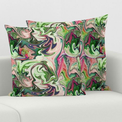 BNS4 - LG -  Marbled Mystery Swirls in Green - Pink - Purple 