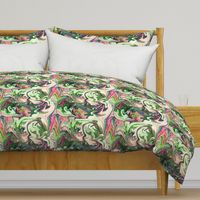 BNS4 - LG -  Marbled Mystery Swirls in Green - Pink - Purple 