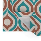 Ogee circles ovals copper brown teal cream