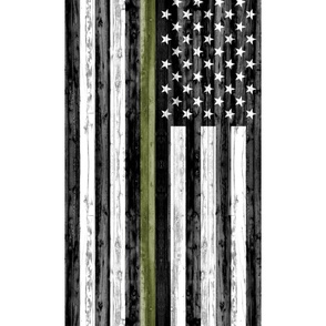 2 yard cut (54" width) - thin green line - army C18BS 