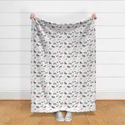 woodland animals - pink and grey - little lady coordinate