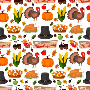 Happy Thanksgiving autumn harvest holiday background.