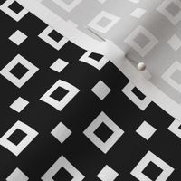 Square, white squares on a black background, Small scale