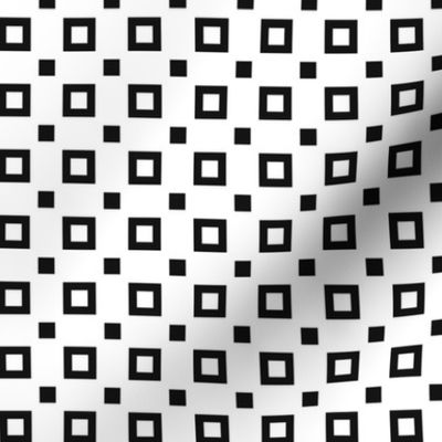 Square, black squares on a white background, Small scale