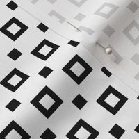 Square, black squares on a white background, Small scale