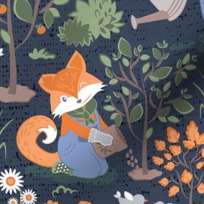 The foxy gardener // normal scale // orange foxes