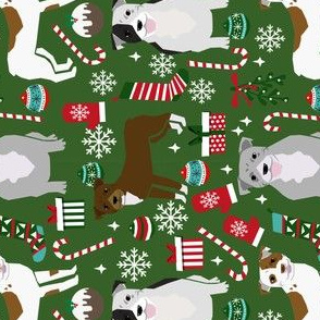 RAILROAD - pitbull dogs fabric cute christmas dogs fabric xmas dog fabric cute xmas fabrics dog design pitbull dogs