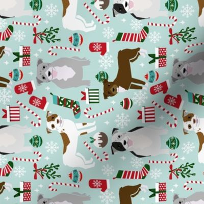 RAILROAD - pitbulls christmas fabric cute dog christmas pitbull terrier fabric pitbull design christmas xmas dog fabric