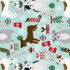 RAILROAD - pitbulls christmas fabric cute dog christmas pitbull terrier fabric pitbull design christmas xmas dog fabric