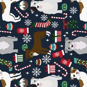 RAULROAD - pitbull terrier christmas fabric pitbulls christmas fabrics pitbull terrier xmas dog fabrics