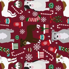 RAILROAD - pitbull dog fabric pitbull xmas holiday christmas design - ruby