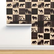 Serengeti Quilt - Sepia - African Safari Wildlife