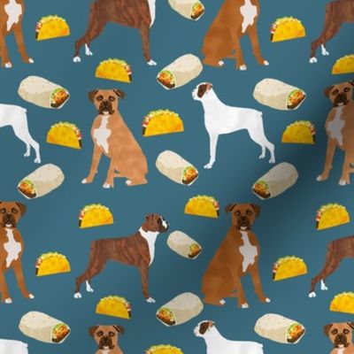 boxer dogs taco fabric - cute boxers dog, dogs, tacos, burritos, dog design