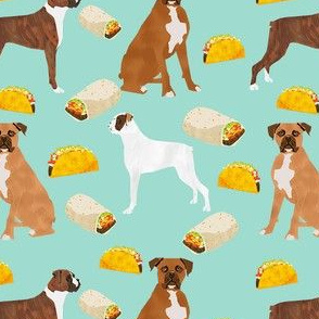 boxer dogs taco fabric - cute boxers dog, dogs, tacos, burritos, dog design