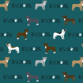 pitbull rescue dog fabric - cute dogs pitty, pibble, dog design