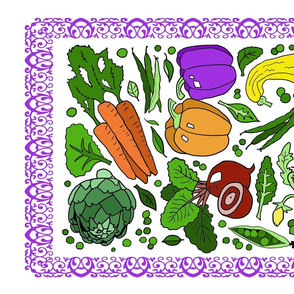 veggies tea towel