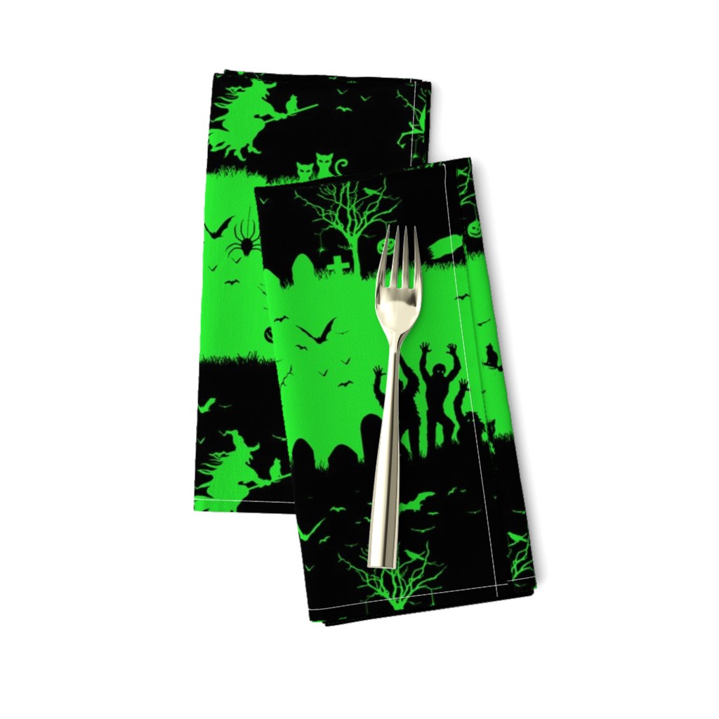 Monster Green and Black Halloween Nightmare Stripes 