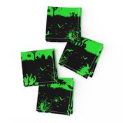 Monster Green and Black Halloween Nightmare Stripes 