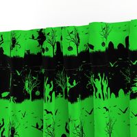 Monster Green and Black Halloween Nightmare Stripes 