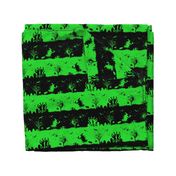 Monster Green and Black Halloween Nightmare Stripes 