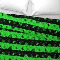 Monster Green and Black Halloween Nightmare Stripes 