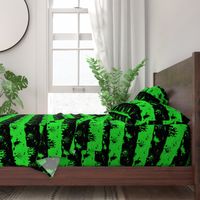 Monster Green and Black Halloween Nightmare Stripes 