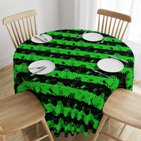 Monster Green and Black Halloween Nightmare Stripes 