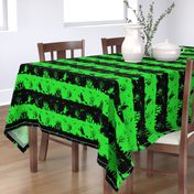 Monster Green and Black Halloween Nightmare Stripes 