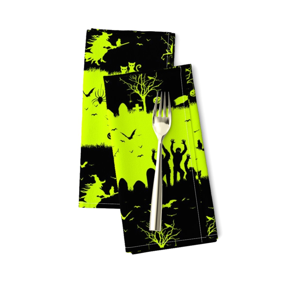 Slime Green and Black Halloween Nightmare Stripes 