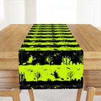 Slime Green and Black Halloween Nightmare Stripes 