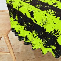 Slime Green and Black Halloween Nightmare Stripes 