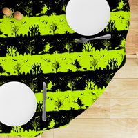 Slime Green and Black Halloween Nightmare Stripes 