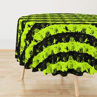 Slime Green and Black Halloween Nightmare Stripes 