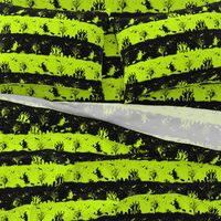 Slime Green and Black Halloween Nightmare Stripes 