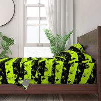 Slime Green and Black Halloween Nightmare Stripes 