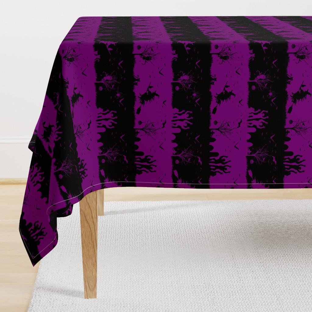 Black and Purple Halloween Zombie Stripes