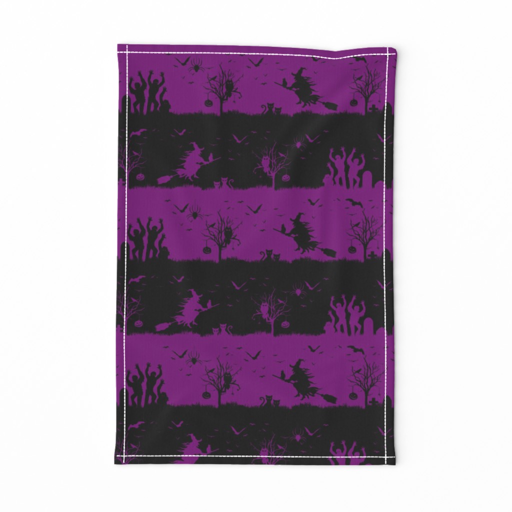 Black and Purple Halloween Zombie Stripes