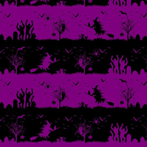 Black and Purple Halloween Zombie Stripes
