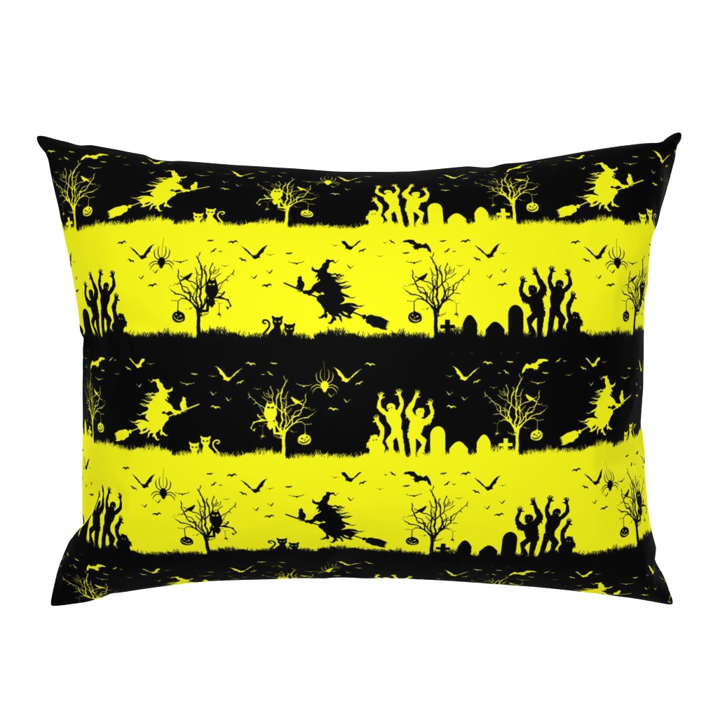 Cats Eye Yellow and Black Halloween Nightmare Stripes 