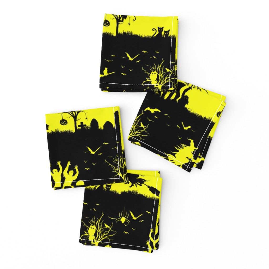 Cats Eye Yellow and Black Halloween Nightmare Stripes 