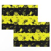 Cats Eye Yellow and Black Halloween Nightmare Stripes 