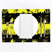 Cats Eye Yellow and Black Halloween Nightmare Stripes 