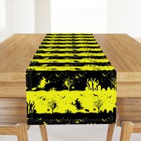 Cats Eye Yellow and Black Halloween Nightmare Stripes 