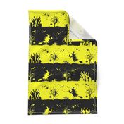 Cats Eye Yellow and Black Halloween Nightmare Stripes 