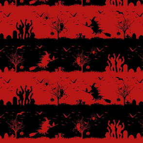 Blood Red and Black Halloween Nightmare Stripes 