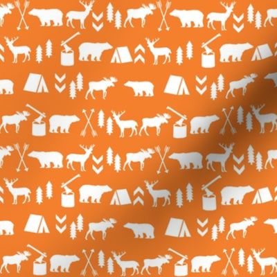  camping outdoors fabric hunting hunter baby boy nursery orange - SMALL