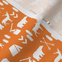  camping outdoors fabric hunting hunter baby boy nursery orange - SMALL