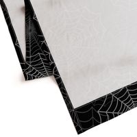 White Spider Web Cobweb Silk Pattern on Black