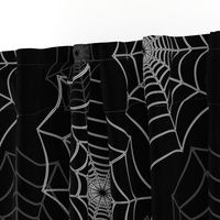 White Spider Web Cobweb Silk Pattern on Black