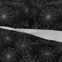 White Spider Web Cobweb Silk Pattern on Black